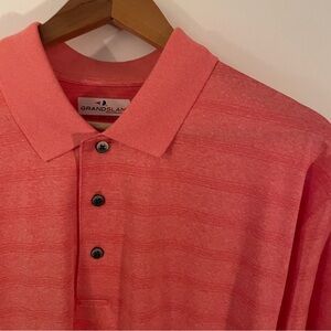 Grand Slam Men's golf Polo in Vibrant Coral L